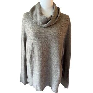 Chicos Sz 3 CASHMERE BLEND Cowl Neck Sweater Shirt Top Winter Cozy Beige